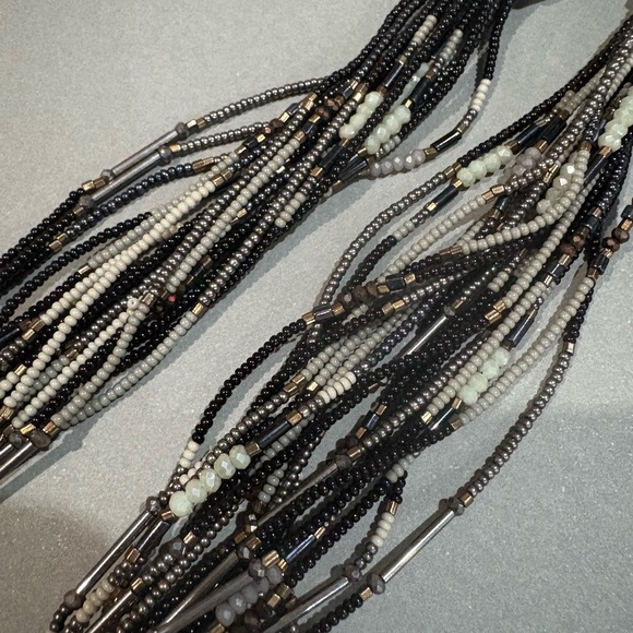J. Jill Black and Silver Multi-Strand Necklace - Picture 2 of 4